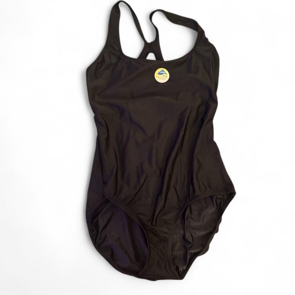 Speedo XtraLife Black One Piece Swimsuit NWT Size 18